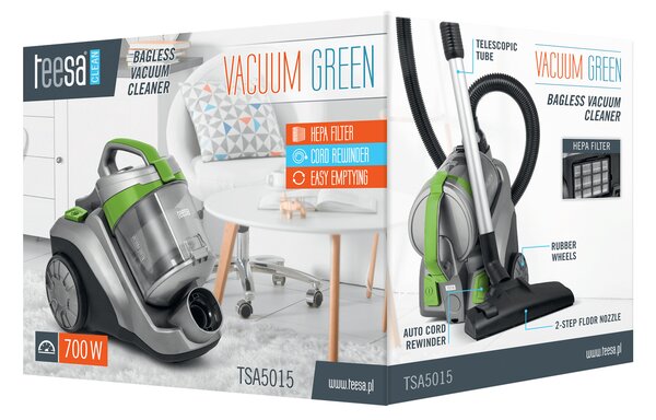 700W HEPA sesalnik brez vrečke VACUUM GREEN