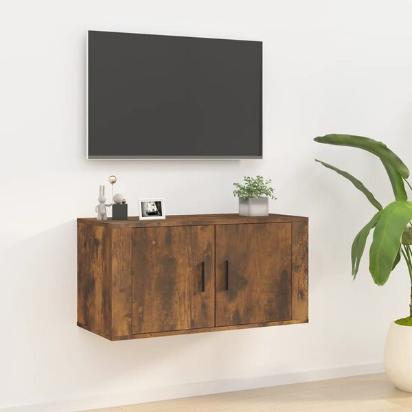 VidaXL Stenska TV omarica dimljen hrast 80x34,5x40 cm