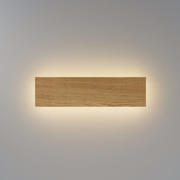 Maytoni LED-stenna svetilka BASIC TEXTURE, les, širina 30 cm, CCT, Les, Dnevna soba / jedilnica, Les, Sodobni