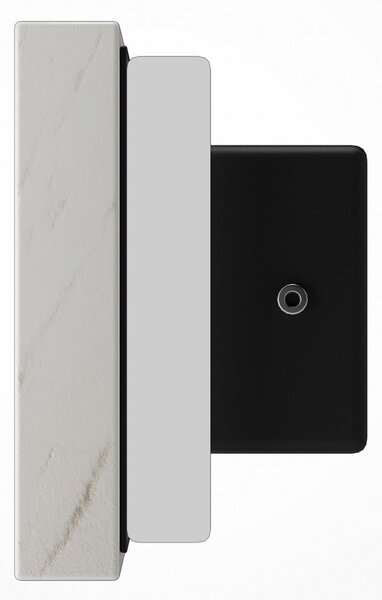 Maytoni LED-stenna svetilka BASIC TEXTURE, bela, širina 30 cm, marmor, 3.000 K, Bela, Dnevna soba / jedilnica, Marmor, Sodobni