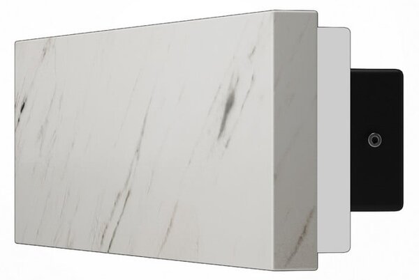 Maytoni LED-stenna svetilka BASIC TEXTURE, bela, širina 30 cm, marmor, 3.000 K, Bela, Dnevna soba / jedilnica, Marmor, Sodobni