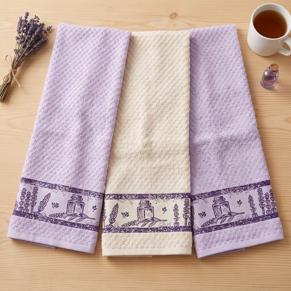 Frotirne kuhinjske krpe Lavender set 3 kos