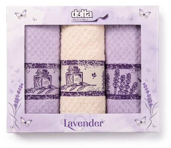 Frotirne kuhinjske krpe Lavender set 3 kos