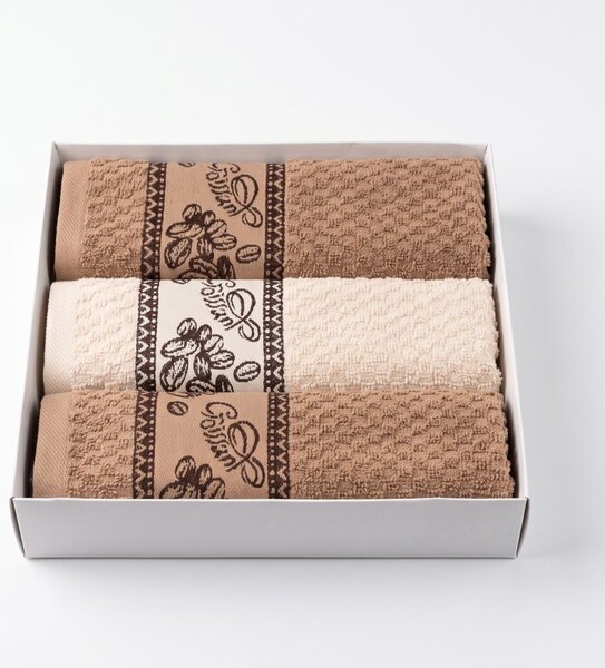 Frotirne kuhinjske krpe Coffee Time set 3 kos