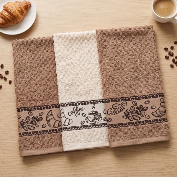 Frotirne kuhinjske krpe Coffee Time set 3 kos