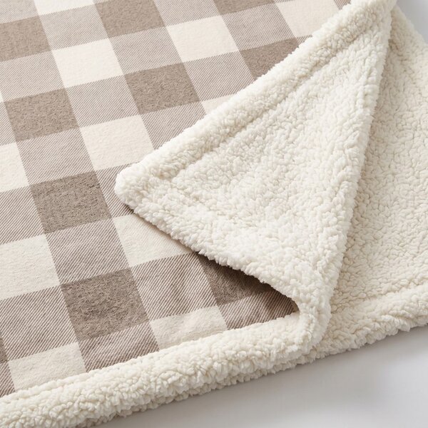 Sherpa odeja 150 × 200 cm kremno rjave barve