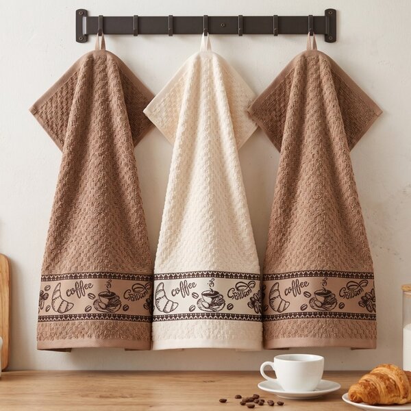 Frotirne kuhinjske krpe Coffee Time set 3 kos