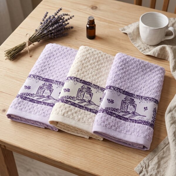 Frotirne kuhinjske krpe Lavender set 3 kos