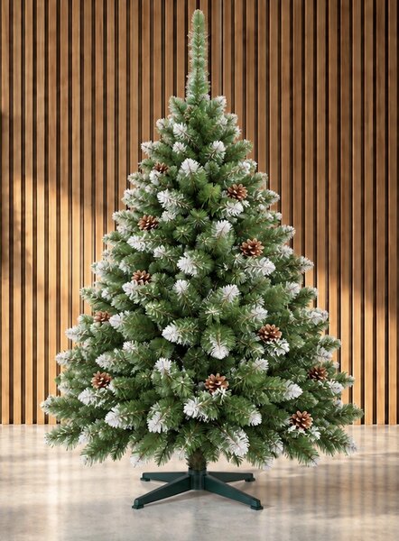 ShopJK Božično drevo bor zasneženi s storži 150 cm