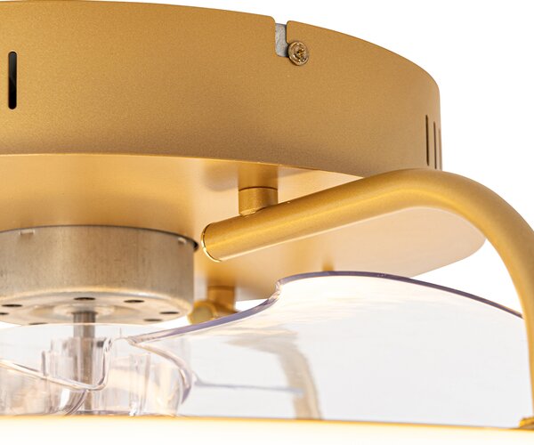 Stropni ventilator zlata 46,5 cm vklj. LED z daljinskim upravljalnikom - Kees