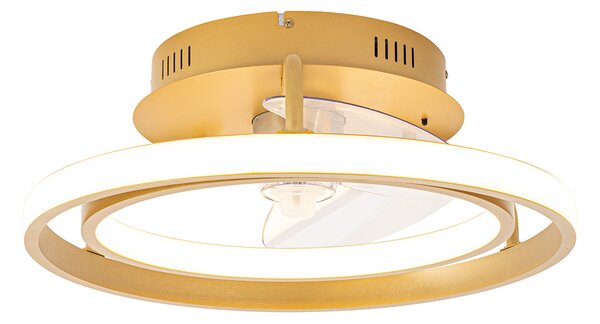 Stropni ventilator zlata 46,5 cm vklj. LED z daljinskim upravljalnikom - Kees