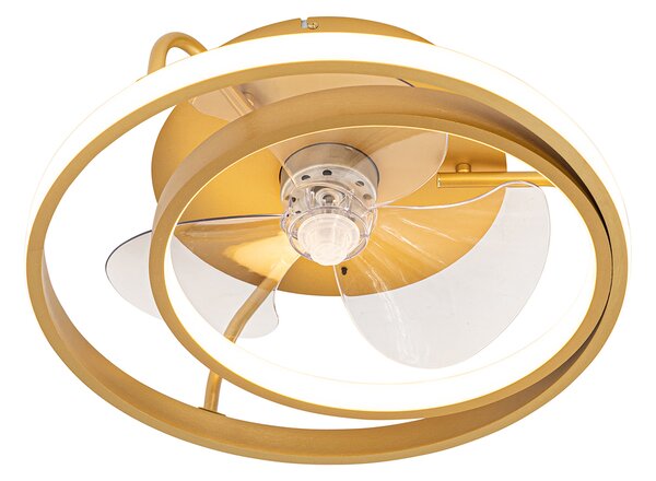 Stropni ventilator zlata 46,5 cm vklj. LED z daljinskim upravljalnikom - Kees