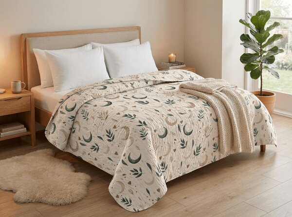 Pregrinjalo za posteljo BOHO MOON, kremno Dimenzije: 170 x 210 cm