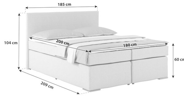 Based Postelja Boxpring Nero -Based-, Črna, 180x200