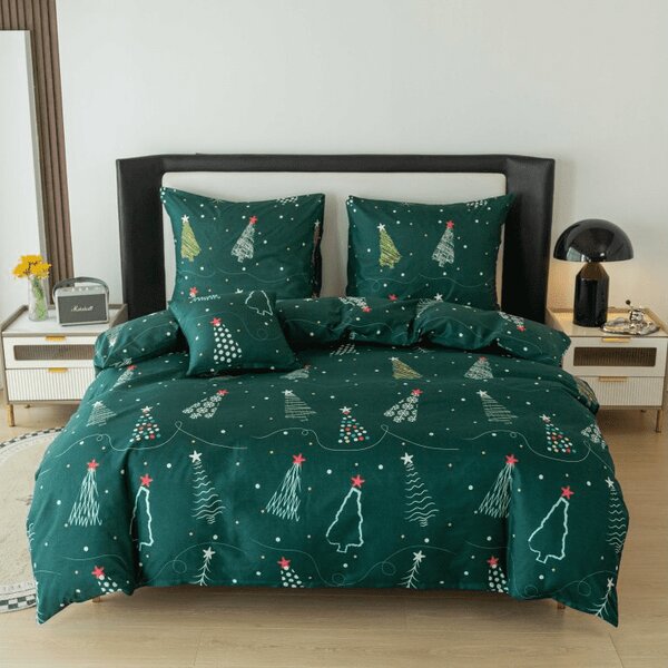 Posteljnina iz mikrovlaken CHRISTMAS DRIFT zelena Dimenzije posteljnine: 2 kom 70 x 90 cm | 200 x 220 cm