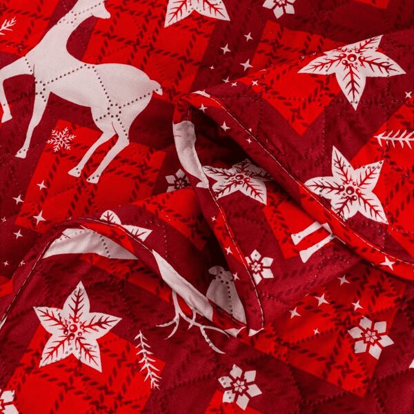 Pregrinjalo za posteljo VELVET CHRISTMAS, rdeče Dimenzije: 170 x 210 cm