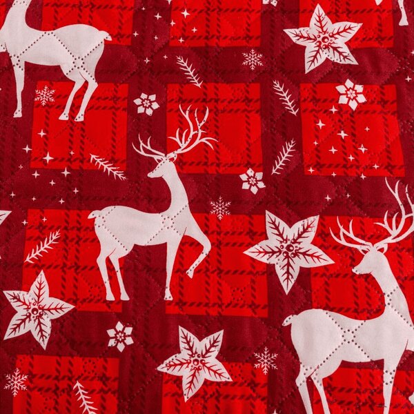 Pregrinjalo za posteljo VELVET CHRISTMAS, rdeče Dimenzije: 170 x 210 cm