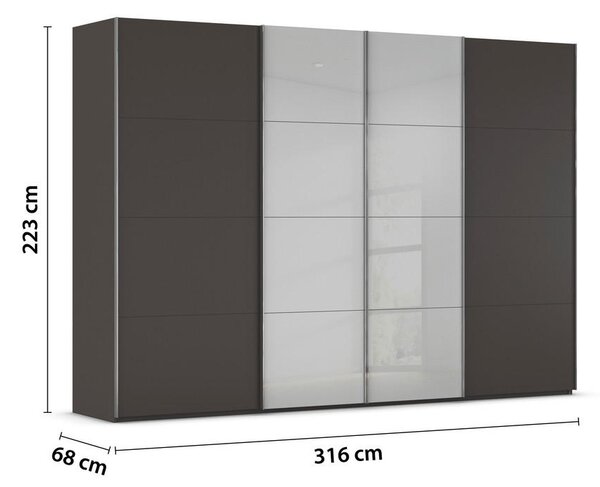 OMARA Z DRSNIMI VRATI, barve grafita, svilnato siva