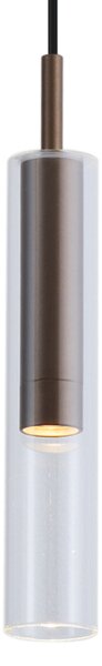 Sodobni reflektor temno bronast z prozornim steklom za 1-fazni sistem tirnic - Slimline Loyce