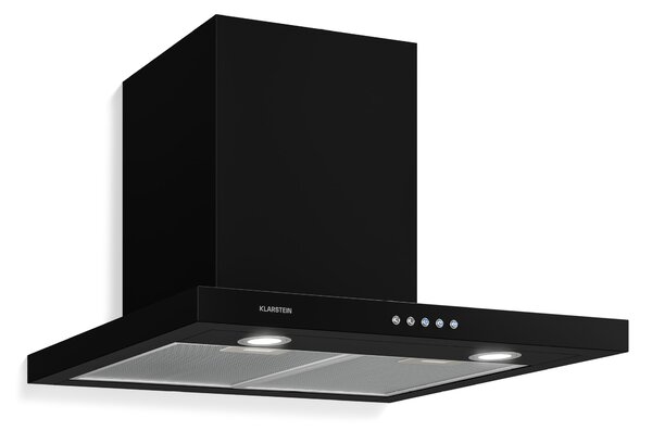 Klarstein Limelight, kuhinjska napa, 60 cm, stenska napa, 600 m³ / h, črna barva