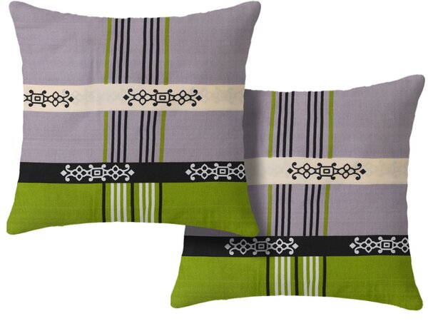 Set 2 dekorativnih prevlek za blazine DANIELA 45x45 cm, zelena