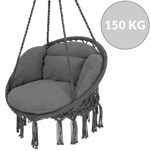 Viseči stol BOHO z blazinami, Ø61 cm, antracitna Jurhan