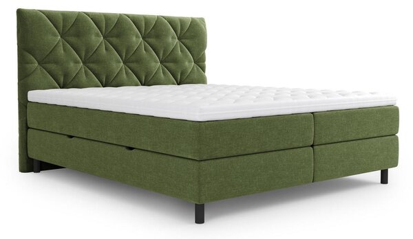 POSTELJA Z VZMETNICO 160 cm x 200 cm , tekstil zelena
