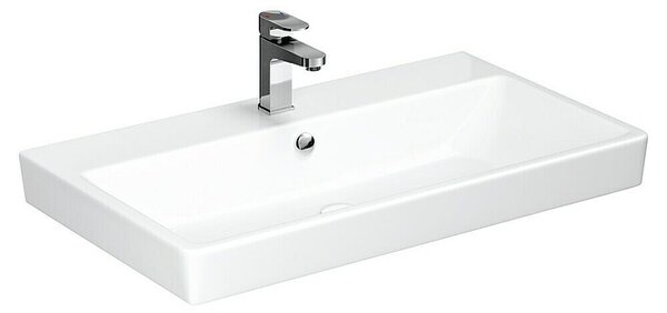 Camargue New York Umivalnik (82 x 46,5 cm, Brez posebne glazure, Odprtina za armaturo: Sredina, S prelivom, Bele barve)