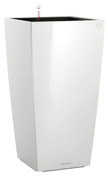 Lechuza Oglati stebrasti cvetlični lonec Cubico Premium (Zunanje dimenzije (Do x Š x V): 29,5 x 29,5 x 56,5 cm, Plastika, Bela, Visoki sijaj)