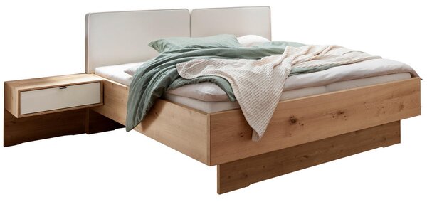 POSTELJNA GARNITURA 180 cm x 200 cm , les, tekstil, leseni material barve šampanjca, hrast bianco