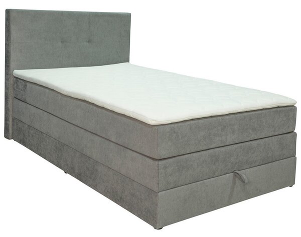 BOXSPRING POSTELJA 120 cm x 200 cm , les, tekstil, leseni material siva