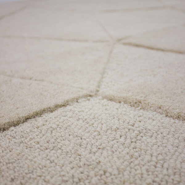 Bež ročno tkana volnena preproga 120x170 cm Shard – Flair Rugs