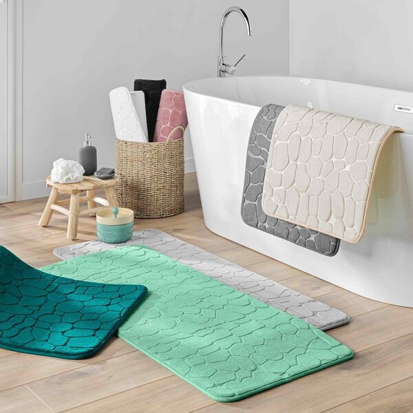 Bež tekstilna kopalniška preproga 50x120 cm Ricochet – douceur d'intérieur