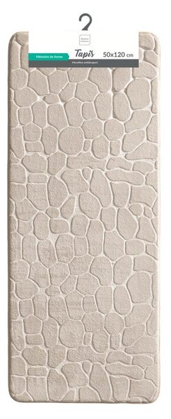 Bež tekstilna kopalniška preproga 50x120 cm Ricochet – douceur d'intérieur