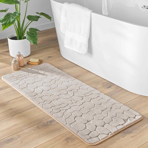 Bež tekstilna kopalniška preproga 50x120 cm Ricochet – douceur d'intérieur