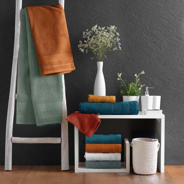 Frotirna bombažna brisača v barvi terakote 50x90 cm Tendresse – douceur d'intérieur
