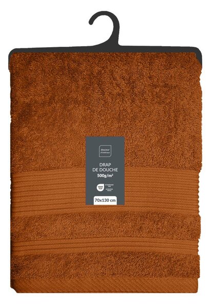 Frotirna bombažna brisača v barvi terakote 70x130 cm Tendresse – douceur d'intérieur