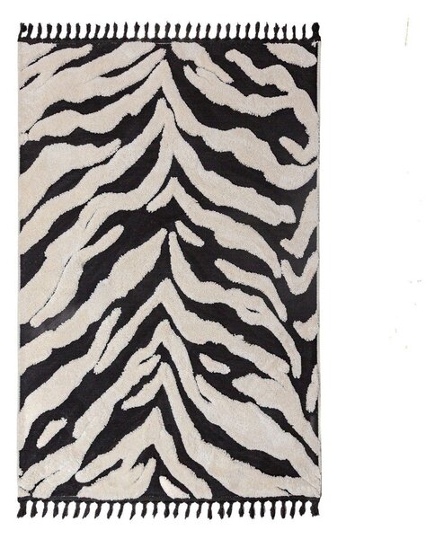 Črno-bela preproga 133x190 cm Esra Zebra – Flair Rugs