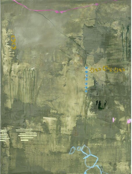Ročno naslikana slika na platnu 88x118 cm Green Petite – Malerifabrikken