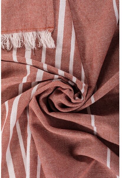 Bombažna odeja v barvi terakote 150x200 cm Solene – Tiseco Home Studio
