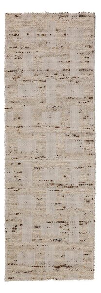 Ročno tkan tekač iz mešanice volne v naravni barvi 80x230 cm Rova Blend – Flair Rugs