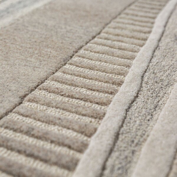 Sivo-bež ročno tkana volnena preproga 140x200 cm Lira – Flair Rugs
