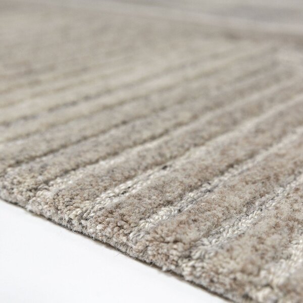Sivo-bež ročno tkana volnena preproga 140x200 cm Lira – Flair Rugs