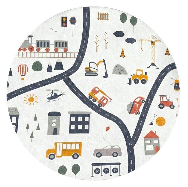 Pralna otroška igralna preproga ø120 cm World Around Me – Mila Home