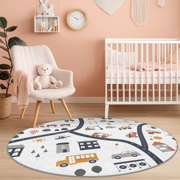 Pralna otroška igralna preproga ø120 cm World Around Me – Mila Home