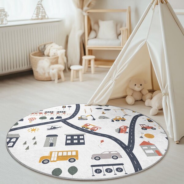 Pralna otroška igralna preproga ø120 cm World Around Me – Mila Home