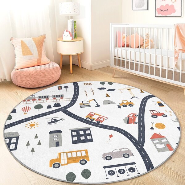 Pralna otroška igralna preproga ø120 cm World Around Me – Mila Home