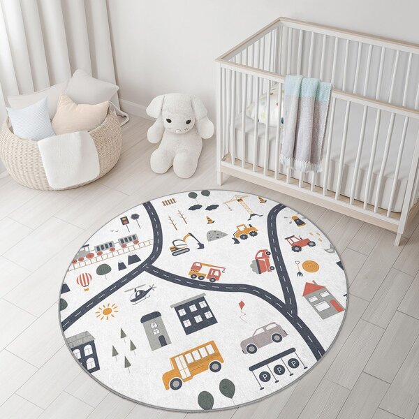Pralna otroška igralna preproga ø120 cm World Around Me – Mila Home