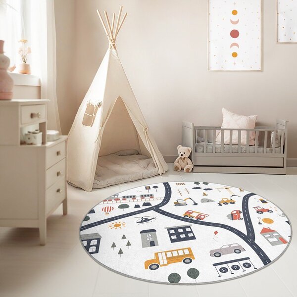 Pralna otroška igralna preproga ø120 cm World Around Me – Mila Home