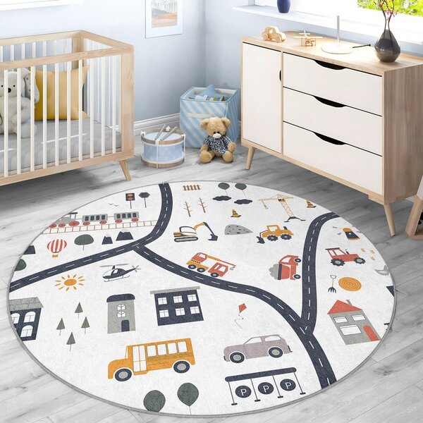 Pralna otroška igralna preproga ø120 cm World Around Me – Mila Home